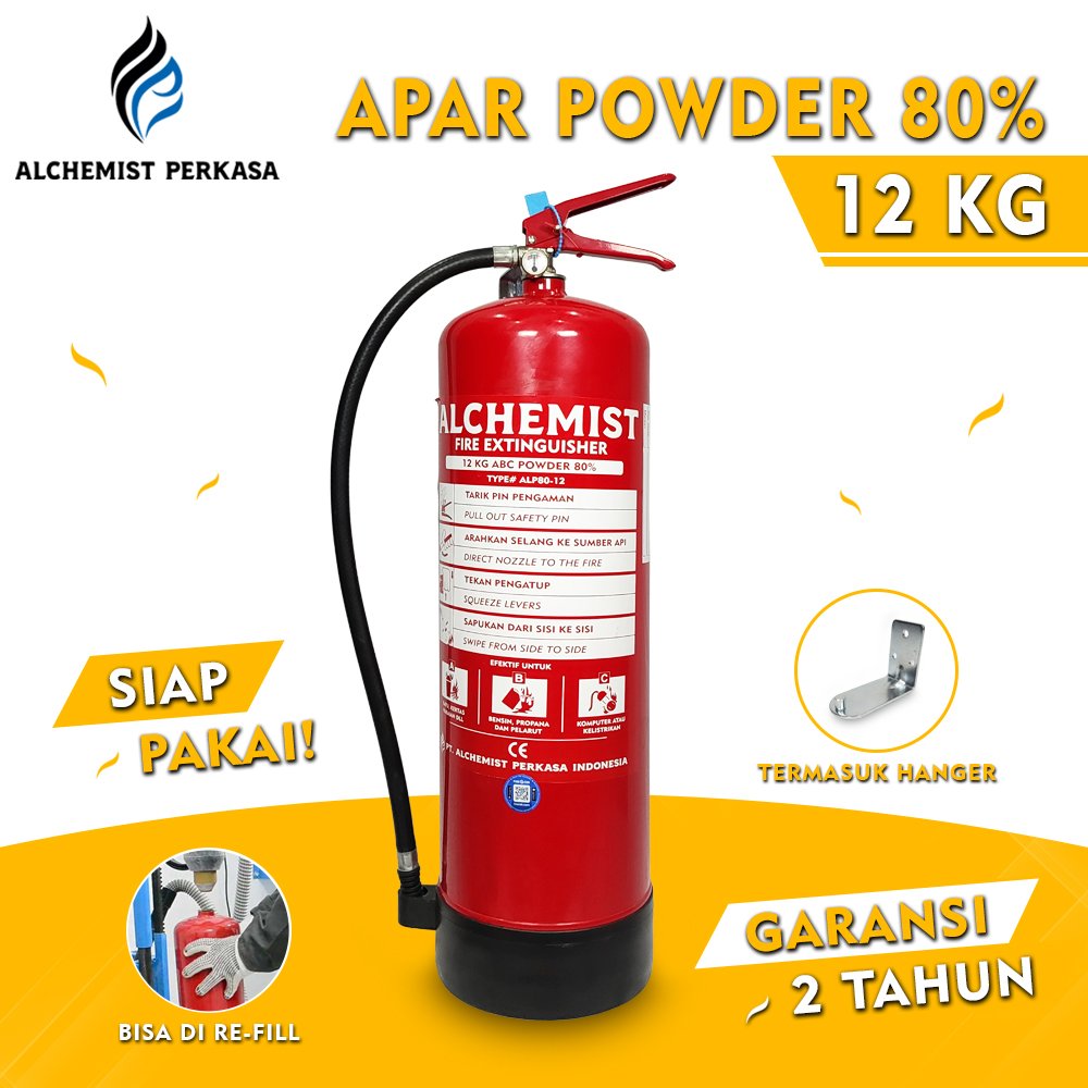APAR 12 KG Isi ABC Powder 80% CE - Full Set - Siap Pakai