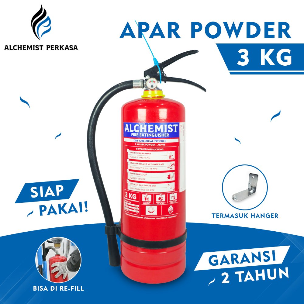 APAR 3 KG Isi ABC Powder - Full Set - Siap Pakai