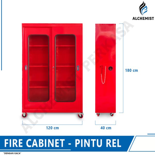 Fire Cabinet / Lemari Safety - Pintu Rel - 120 x 40 x 180 cm
