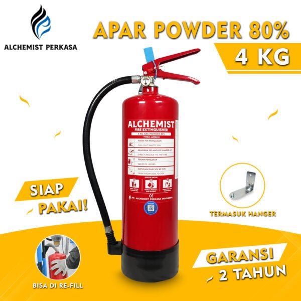 APAR 4 KG Isi ABC Powder 80% CE - Full Set - Siap Pakai