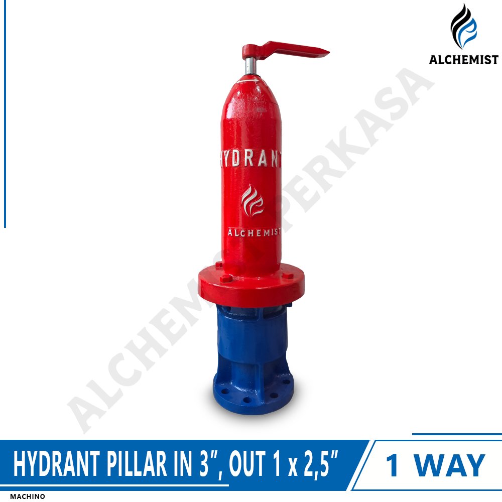 Hydrant Pillar One Way Machino - In 3", Out 1 x 2,5"