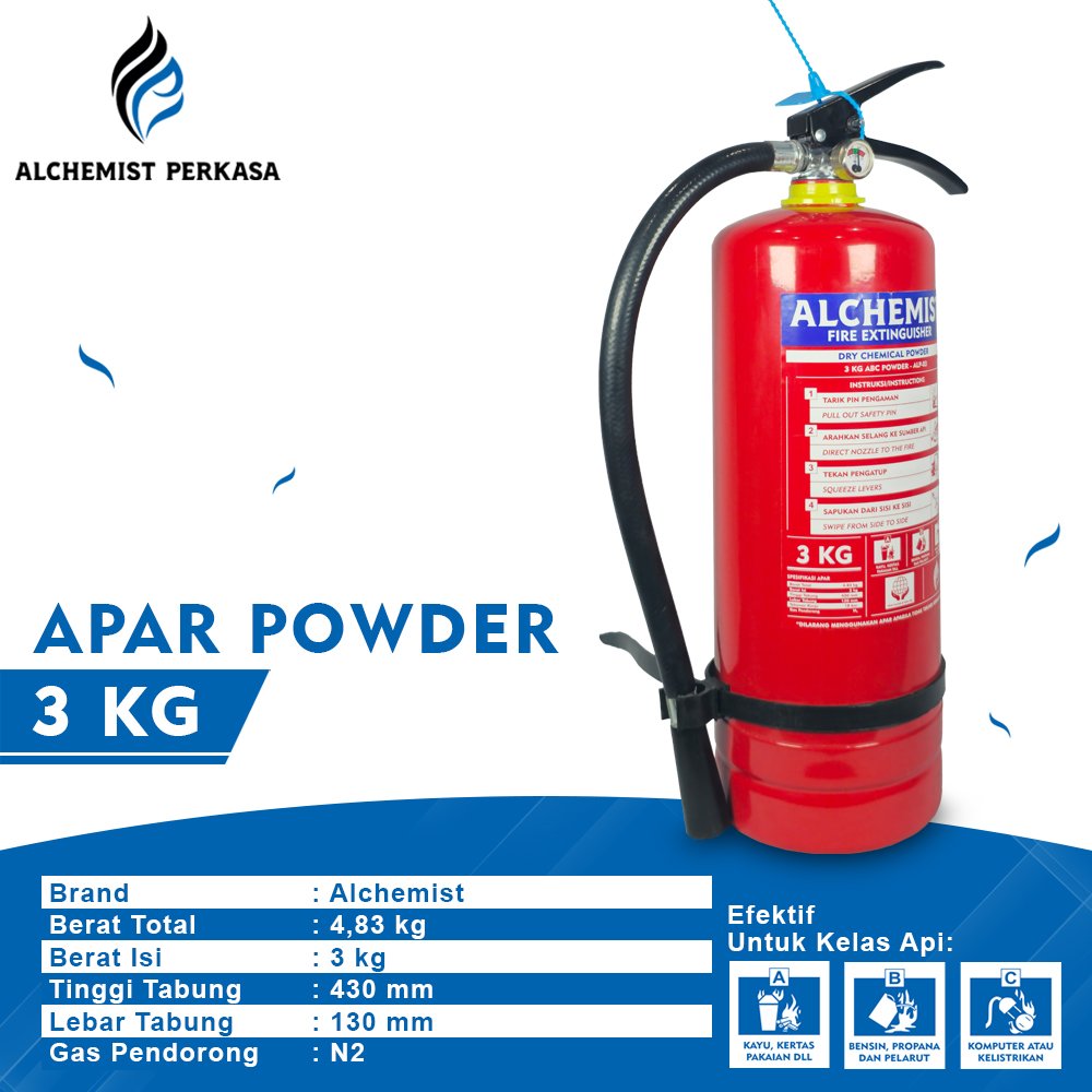 APAR 3 KG Isi ABC Powder - Full Set - Siap Pakai - Gambar 2