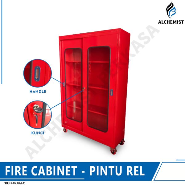Fire Cabinet / Lemari Safety - Pintu Rel - 120 x 40 x 180 cm - Gambar 3