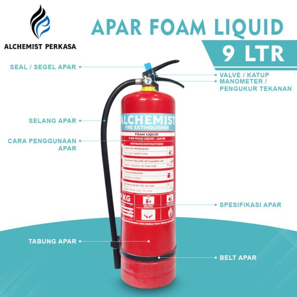 APAR 9 Ltr Isi Foam Liquid - Full Set - Siap Pakai - Gambar 4