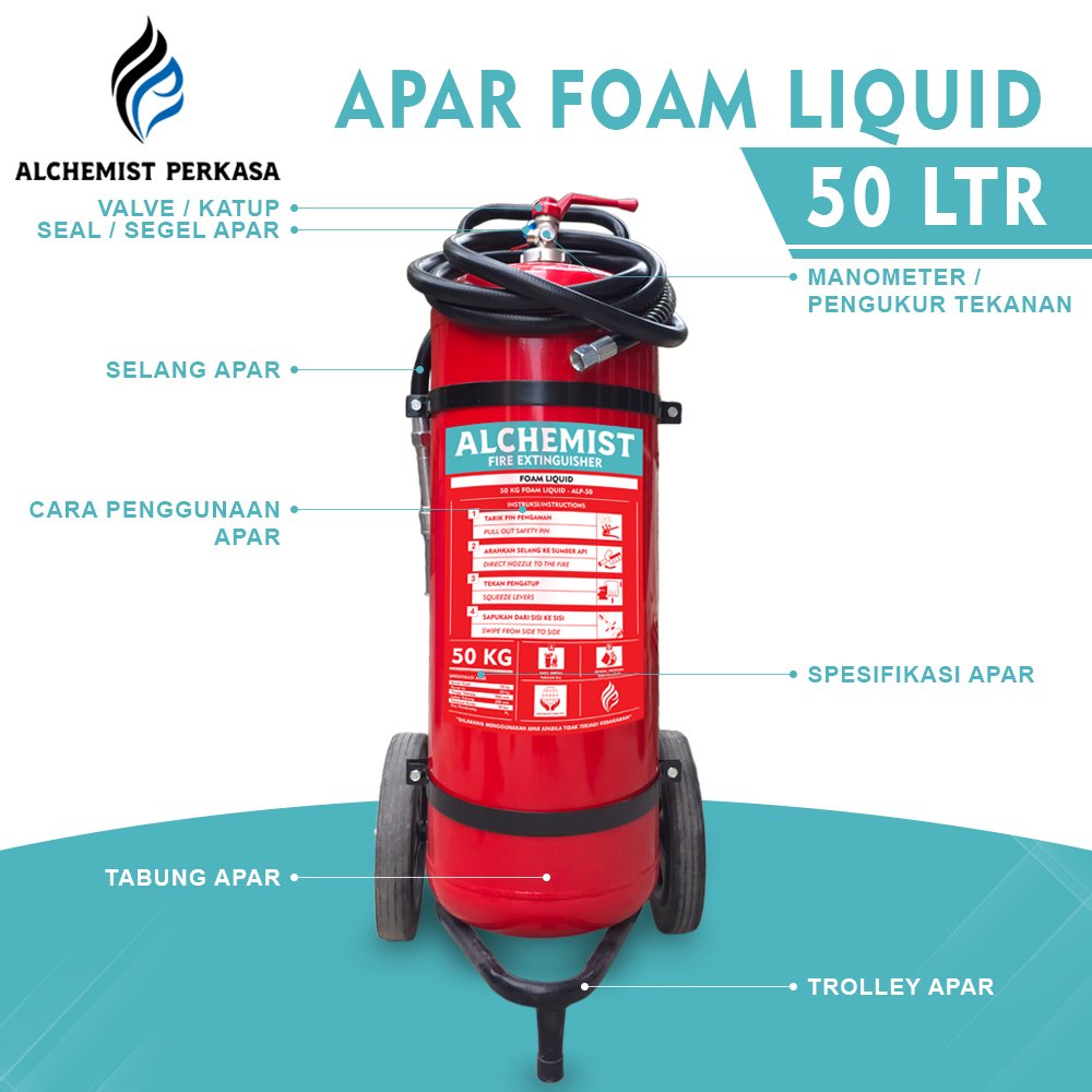 APAR 50 Ltr Isi Foam Liquid - Full Set - Siap Pakai - Gambar 4